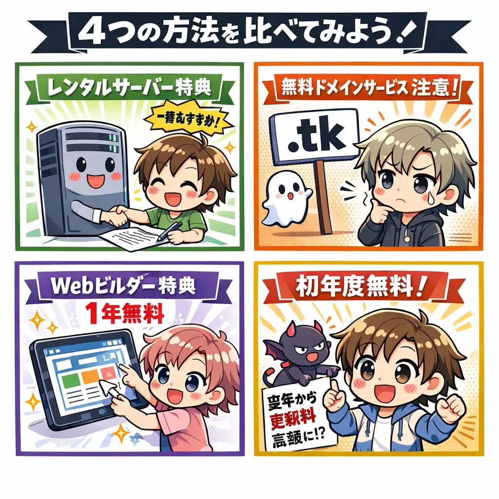独自ドメインを無料で取得する4つの方法 - 独自ドメイン 無料