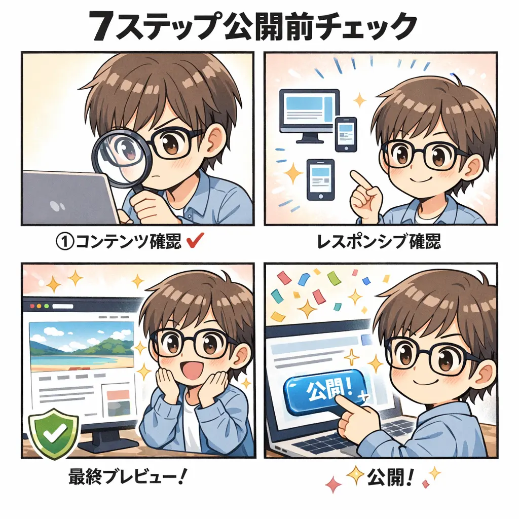 公開前の品質チェック完全ワークフロー - wordpress プレビュー