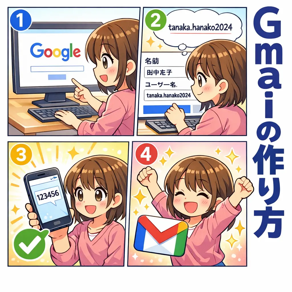 Gmailアドレスの作り方 - メールアドレス作り方