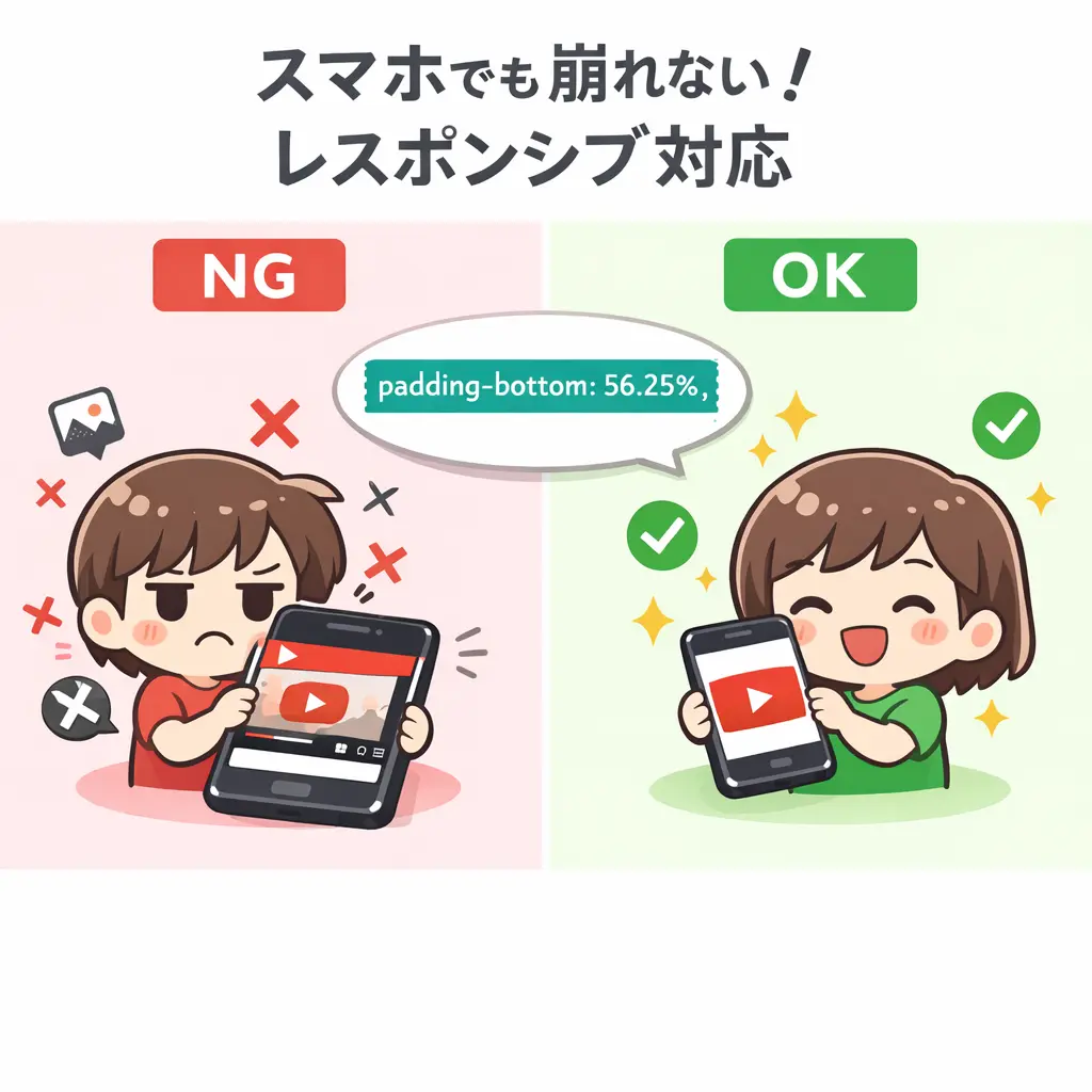 レスポンシブ対応でスマホでも崩れない埋め込み方法 - wordpress youtube 埋め込み