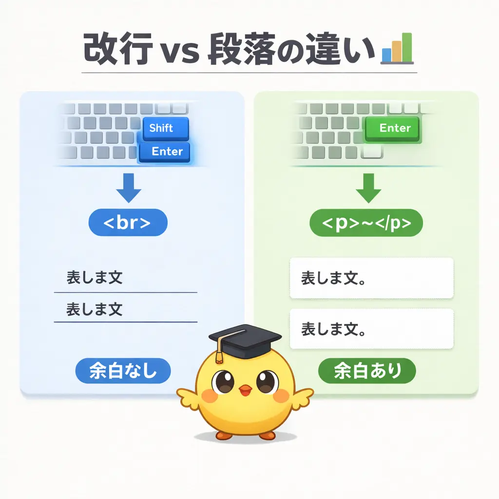 WordPressの改行と段落の違いを正しく理解する - wordpress 改行