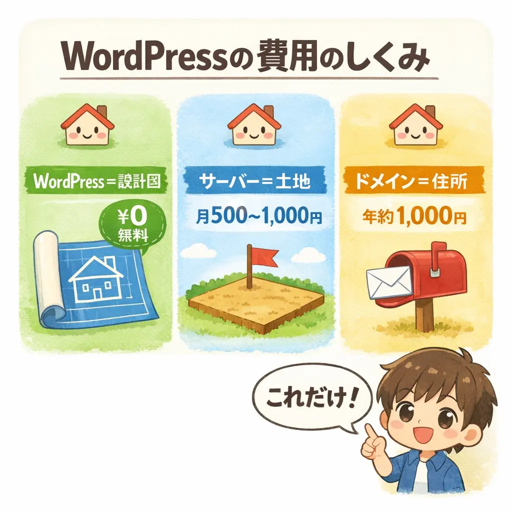 WordPressの費用構造をわかりやすく理解する - ワードプレス 無料